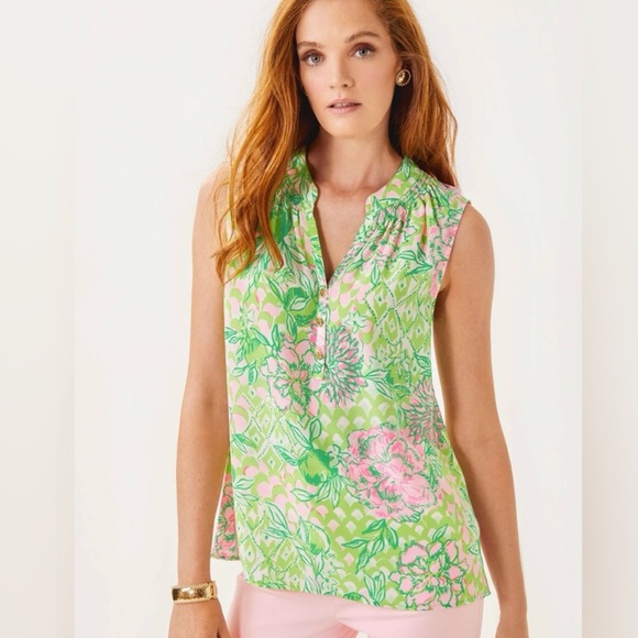 Lilly Pulitzer Sleeveless Silk Elsa Blouse Size XS NWT🌸🌸🌸 - Picture 5 of 7